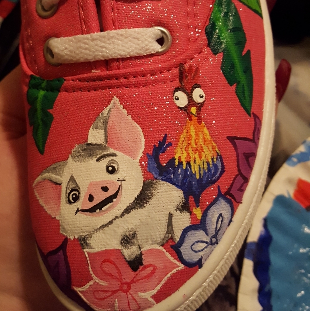 Hand Painted Moana Kids Shoes